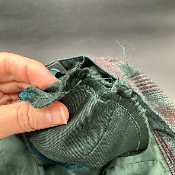 Vintage Pendleton Wool Striped Skirt Green Red Oregon USA Pockets 1980s Retro - Picture 6 of 7